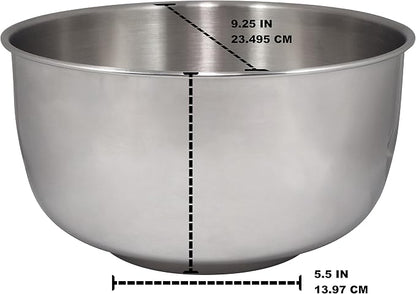 Mian 4 Quart Stainless Steel Bowl Compatible with many Sunbeam Mixmaster & Oster Mixers