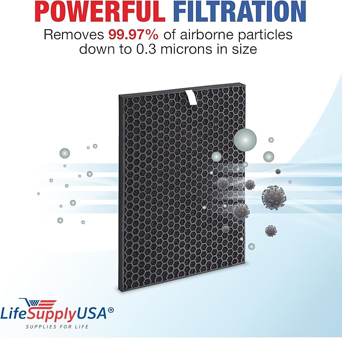 Activated Carbon Charcoal Filter Replacement Deodorizer Compatible with RabbitAir BioGS 2.0 Ultra Quiet SPA-550A and SPA-625A Air Cleaners by LifeSupplyUSA