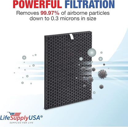 Activated Carbon Charcoal Filter Replacement Deodorizer Compatible with RabbitAir BioGS 2.0 Ultra Quiet SPA-550A and SPA-625A Air Cleaners by LifeSupplyUSA
