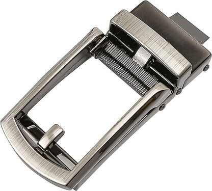 35mm Ratchet Belt Buckle Replacement for 1 14 Slide Belt Strap (32mm)  Hebillas para Cinturones de Hombre, Clip-On Push Blade Click Buckle for Men, Automatic Adjustable Accessory Wedding Casual