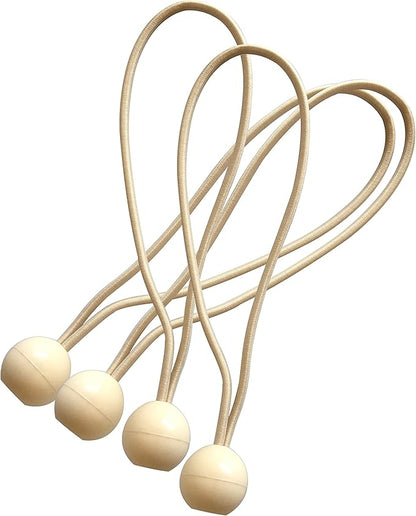 Shatex Heavy Duty Wheat Treated Stretch Tie Loops, Reusable 8-inch Ball Bungee Canopy Tarp Tie Down Cord (12pack)