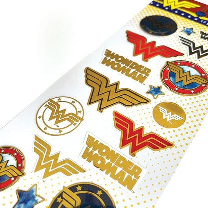 Playhouse DC Comics Wonder Woman Logos Shiny Foil Enamel Effect Sticker Sheet - 1 Pack