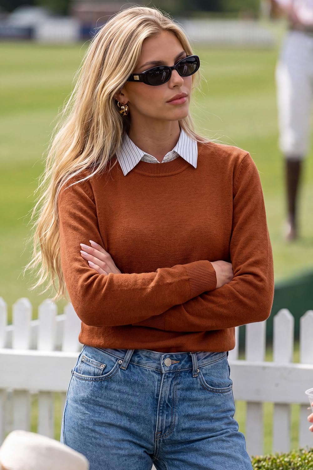 Women's Wool Blend Classic Crew Neck Casual Fall Sweaters
