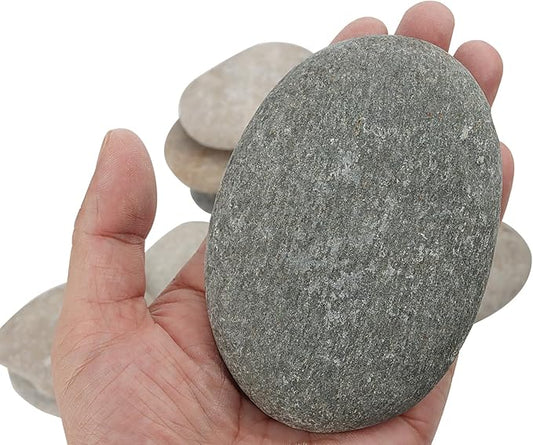 SHEUTSAN 9 PCS 3-4 Inch River Painting Rocks, Crafts Stones, Flat Rocks, Smooth Painting Stone for DIY Project, Hand Crafts