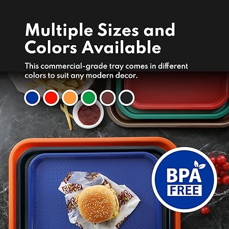 New Star Foodservice Fast Food Tray, Set of 12 (Black, 12 by 16-Inch)