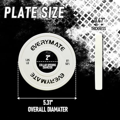 Change Weight Plates 1.25LB 2.5LB 5.LB Set Fractional Plate Olympic Bumper Plates for Cross Training Bumper Weight Plates Steel Insert Strength Training Weight Plates