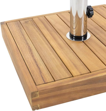 Durable Square Umbrella Stand - Fashionable Teak Appearance, Essential for Every Outdoor Living Space