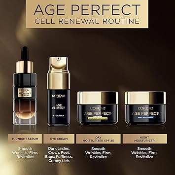 L'Oreal Paris Age Perfect Cell Renewal Anti-Aging, Anti-Wrinkle Night Moisturizer with Antioxidants 1.7 oz