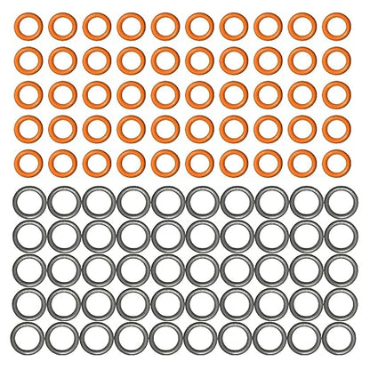 1/4" 3/8'' Pressure Washer Quick Connect Colored O-Rings Kits Compatible with M22 Coupler (50+50) 100 Pack ?Orange+Grey?