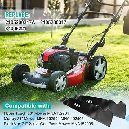 2105200317A Mower Blade Compatible with Murray 21 inch Push Mower Blade, Daye, HyperTough Blackmax MNA152901 MNA152903 MNA152701 Push Lawnmower, Lawn Mulching Blade Replaces Parts 84005221 2105200317