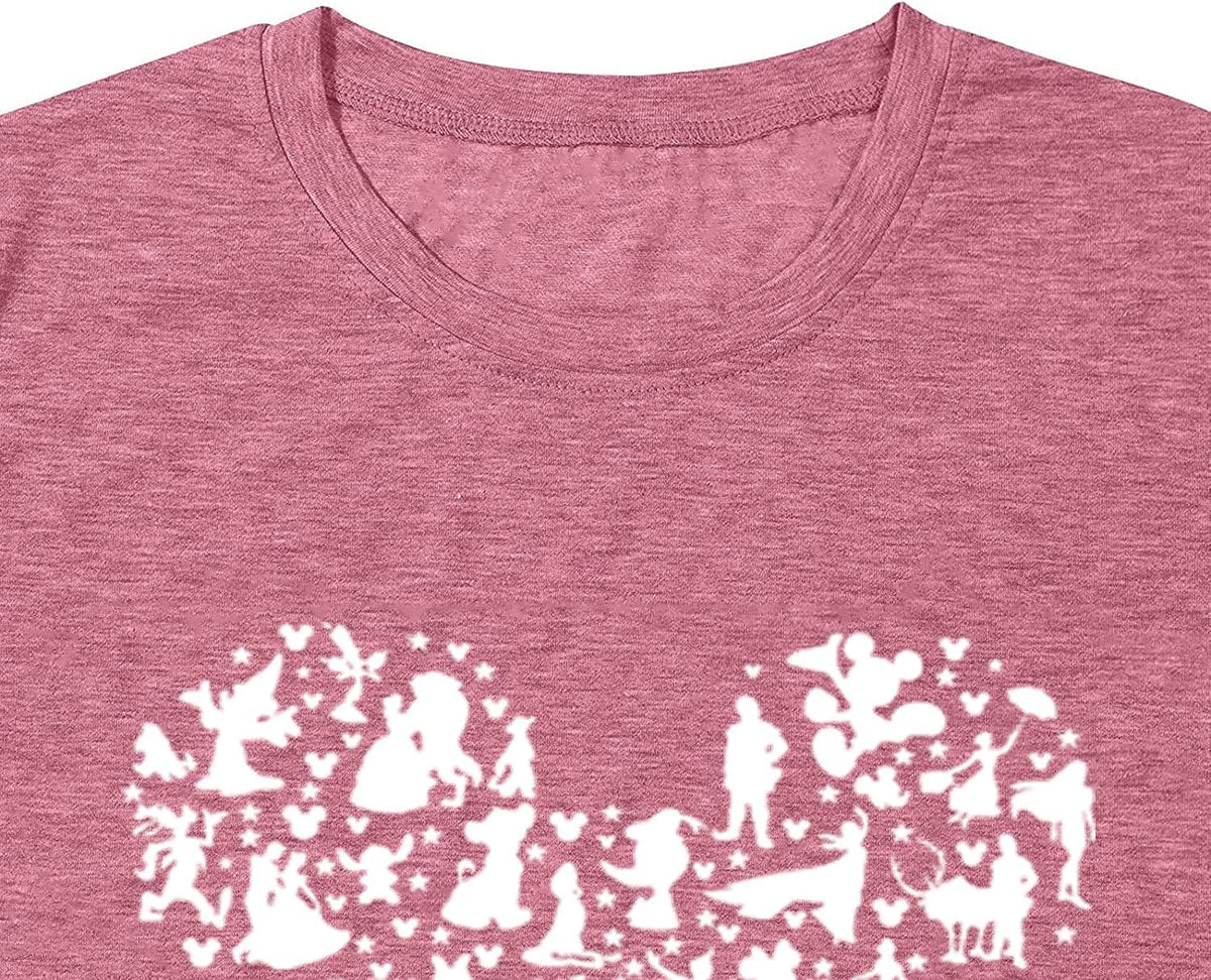 Women Magic Kingdom Castle Shirt Castle Fairy Graphic Tee Women Casual Vacation Holiday Short Sleeve Tee Top