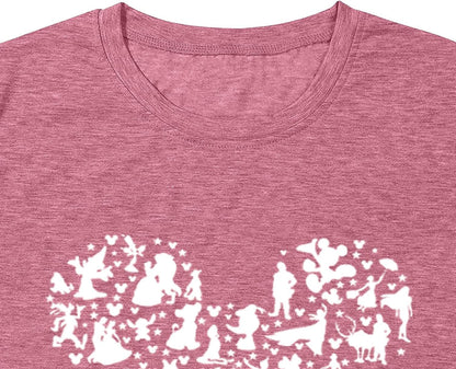 Women Magic Kingdom Castle Shirt Castle Fairy Graphic Tee Women Casual Vacation Holiday Short Sleeve Tee Top