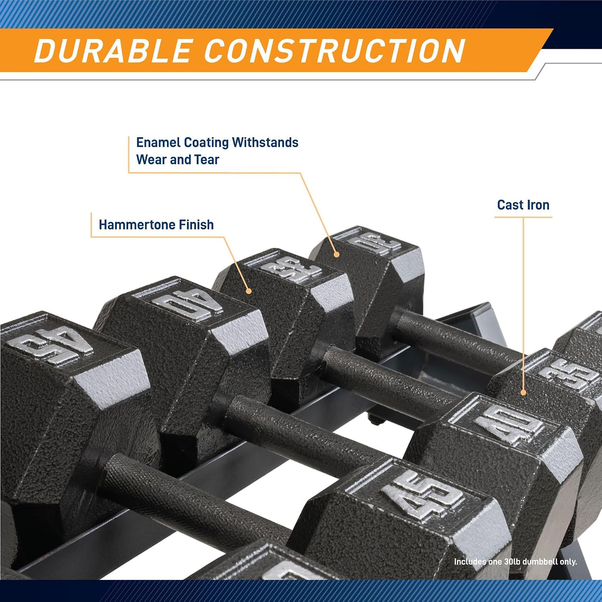 Marcy Cast Iron Hex Dumbbell, Sold Individually