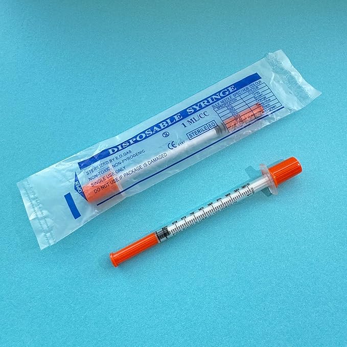 1ml Syringes with Needle, Syringe 1mlcc Needles 30G 516 Inch, Individually Wrapped ,Pack of 10