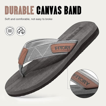 FITORY Men's Flip-Flops, Thongs Sandals Comfort Slippers for Beach