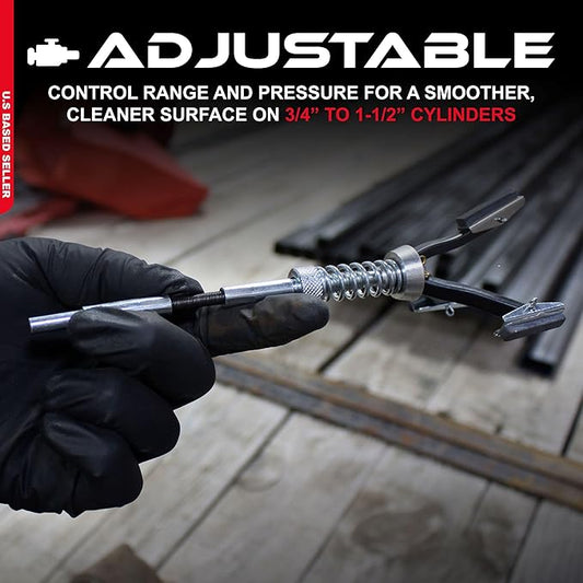 ABN 1-18in Small Brake Cylinder Hone Tool - Engine Cylinder Hone Deglazer 0.75-1.5in Piston Honing 3 Stones 220 Grit