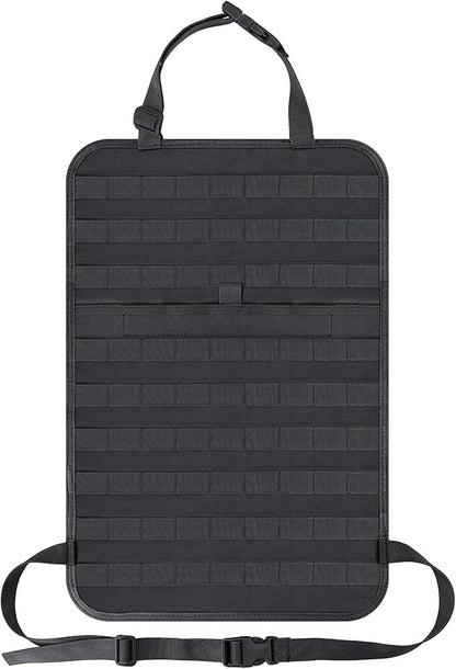 IronSeals Car Seat Back Organizer, Tactical Molle Panel Sag Proof Vehicle Seat Cover Protector Nylon Car Seat Back Hanger Bag Pad
