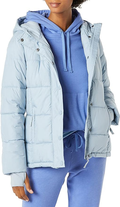Essentials Women's Heavyweight Quilted Long-Sleeve Hooded Puffer Coat (Available in Plus Size)