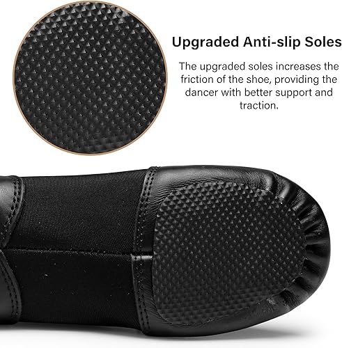 Stelle Jazz Shoes for Girls and Boys Slip-On Leather Dance Shoes (Toddler/Little Kid/Big Kid)