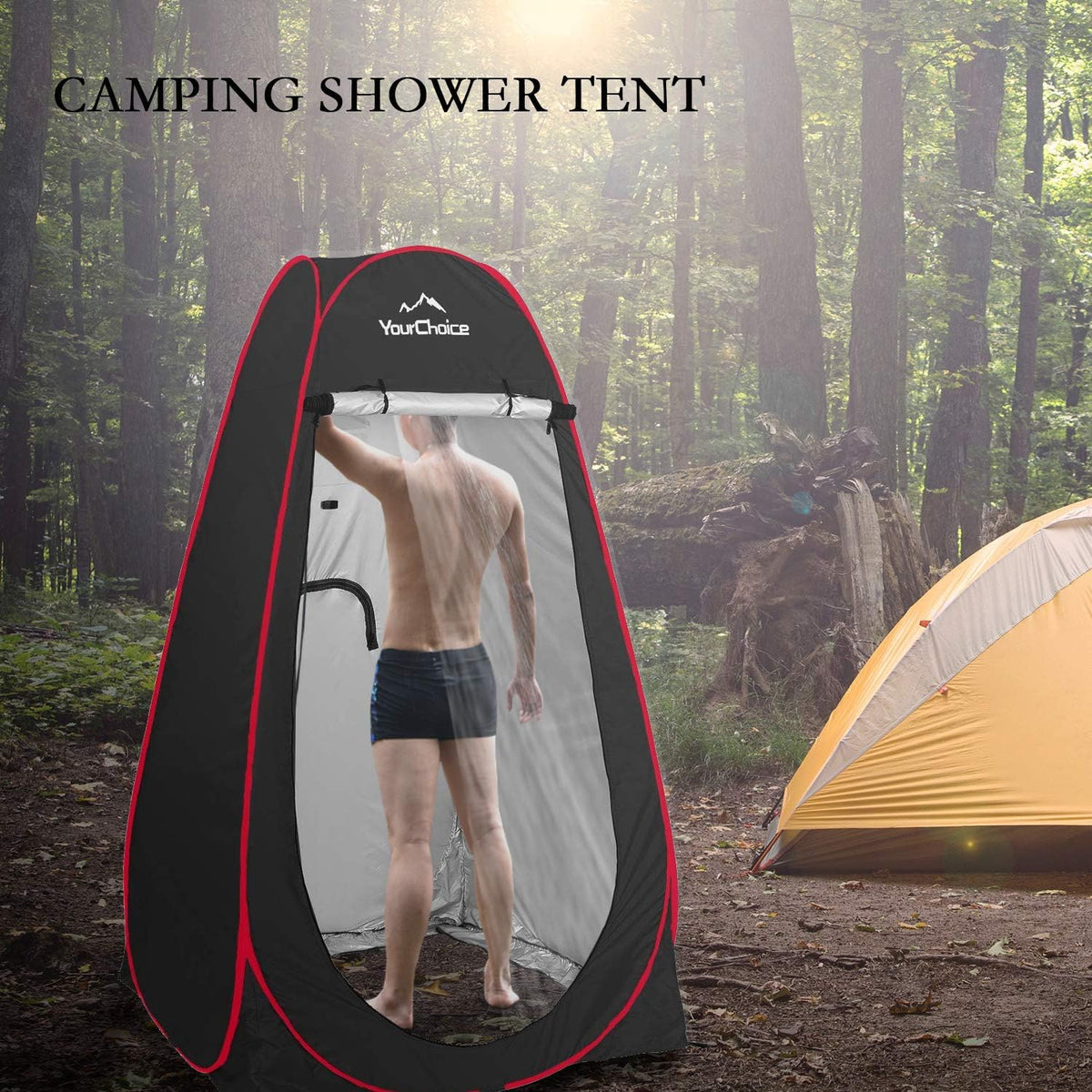 Your Choice Pop Up Privacy Tent, 3.9x3.9x6.2FT Portable Shower Tent for Camping, Waterproof Outdoor Changing Room with Carry Bag for Beach Hiking RV Fishing Portable