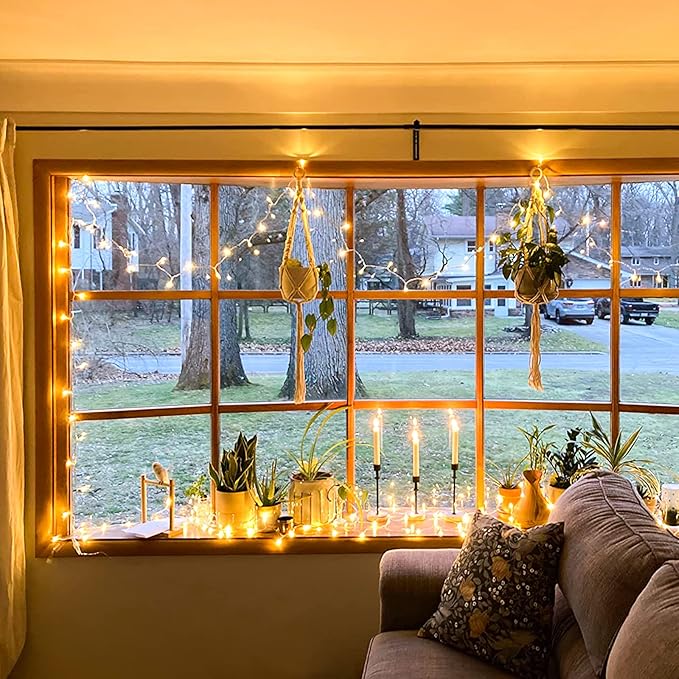 JMEXSUSS Connectable Warm White String Lights Indoor, 8 Modes Christmas String Lights Plug in Fairy String Lights for Bedroom, 33ft 100 LED Twinkle Lights Outdoor for Christmas Tree Decor