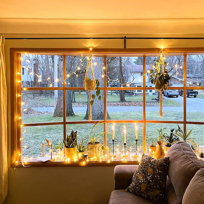 JMEXSUSS Connectable Warm White String Lights Indoor, 8 Modes Christmas String Lights Plug in Fairy String Lights for Bedroom, 33ft 100 LED Twinkle Lights Outdoor for Christmas Tree Decor