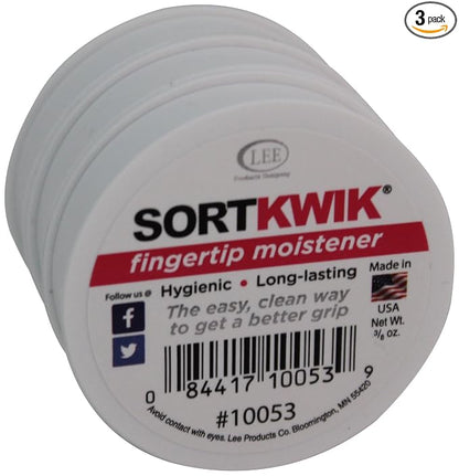 Lee Sortkwik™ Fingertip Moistener,50% Recycled, 0.63 Oz, Pink, Pack Of 3
