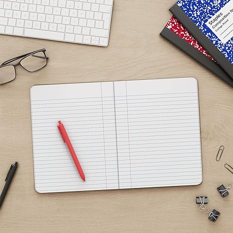 Staples 919350 Composition Notebook 9.75-Inch X 7.5-Inch College Ruled 100 Sh. Black