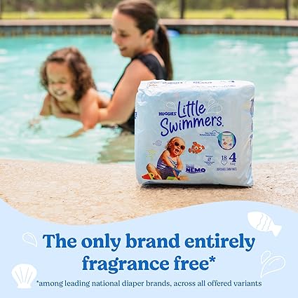 Swim Diapers Size 3, Huggies Little Swimmers Disposable Swimming Diapers, Small, 20 Ct