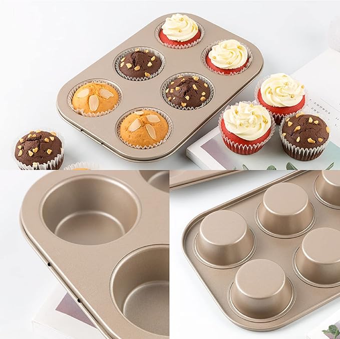 Carbon Steel Nonstick Bakeware Muffin Pan (6-Cup)