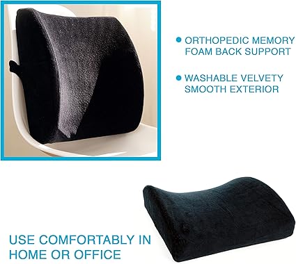 Aurora Health  Beauty Lumbar Memory Foam Orthopedic Back Support Cushion, 1.2 Pound (AW205)