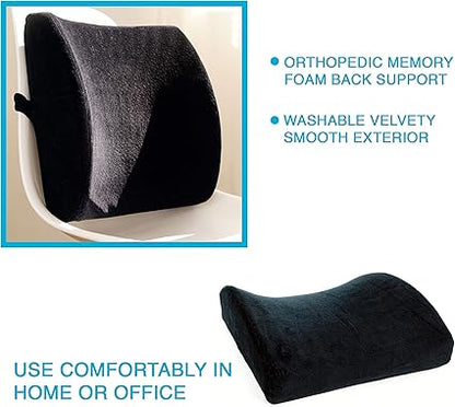 Aurora Health  Beauty Lumbar Memory Foam Orthopedic Back Support Cushion, 1.2 Pound (AW205)