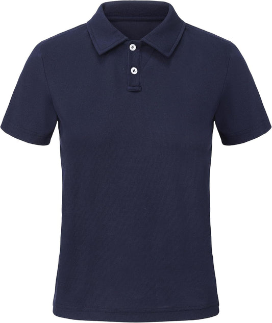 Mivei Boys Polo Shirts Kids Performance Polo Shirts School Uniform Golf Dry Fit Youth Collared Athletic Quick Dry Shirt UPF50