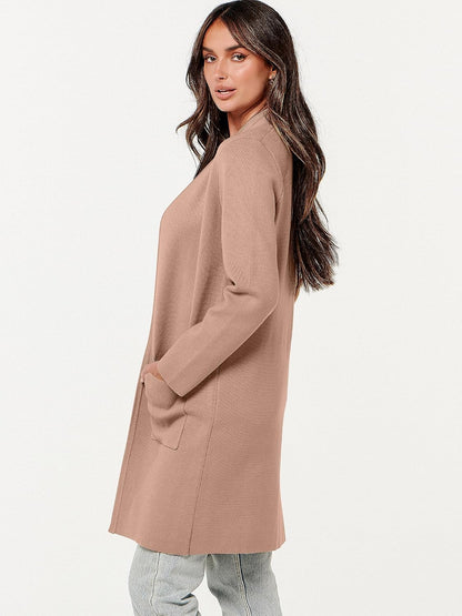 This ANRABESS cardigan is perfect for chilly days - the soft, stretchy material and open front design make it a versatile layering piece.