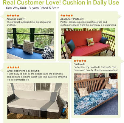 Custom Size Bench Cushion,Custom Bench Cushion for IndoorOutdoor Furniture,Durable Outdoor Waterproof Seat Cushions,Comfortable and Highly Resilient Patio Furniture Cushion