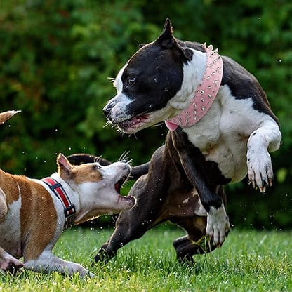 Epesiri Adjustable Wide Spiked Dog Collar, Mushroom Rivet PU Leather Cat Dog Collars, Durable Spike Studded Pet Collar for Small Medium Large Breed, PitBull Mastiff Bulldog Pugs Husky Rottweiler Black