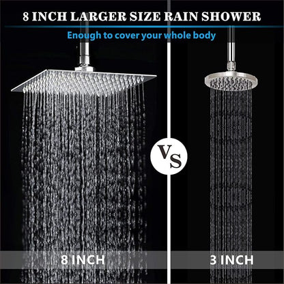 Voolan Rain Shower head, High Pressure Shower Head Made of 304 Stainless Steel, Relaxed Shower Experience Even at Low Water Flow and Pressure (8" Chrome)
