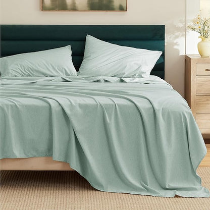 Bedsure Full Size Bed Sheets - 4 Pieces, Soft  Cooling Full Sheets, Luxury Cationic Dyed, Deep Pockets  Easy-Fit, Breathable  Wrinkle Free, Sage Green