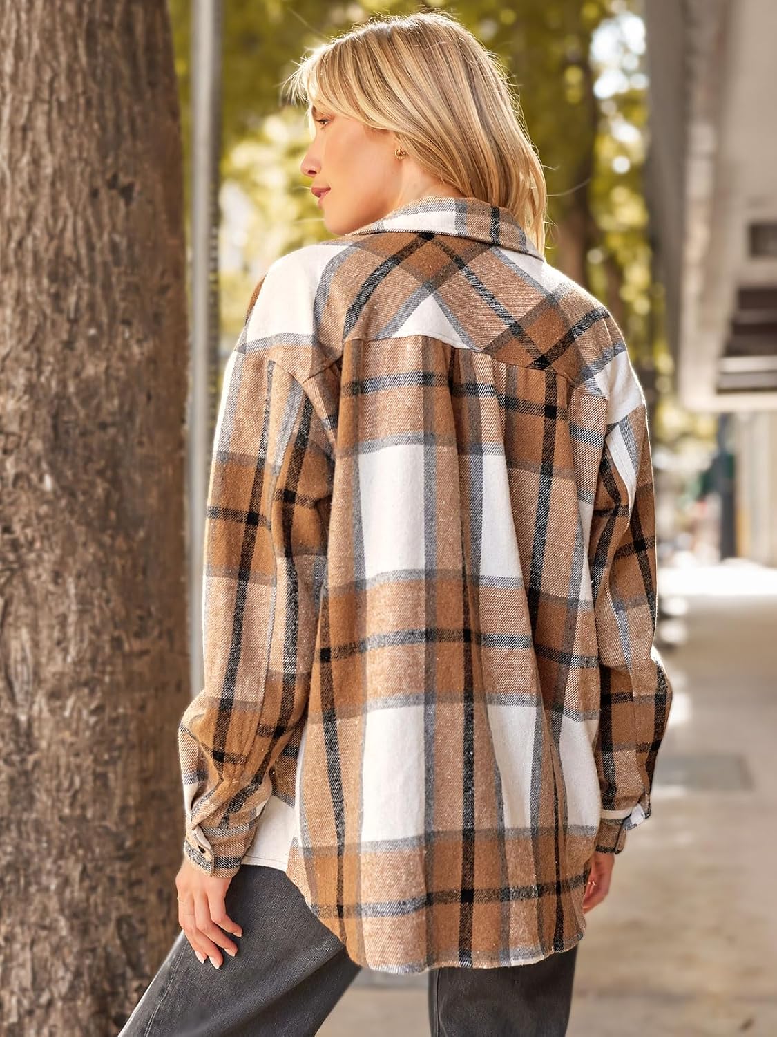 Shackets for Women Plaid Flannel Shirts Fall Winter Jackets Cute Tops Trendy Western Cowgirl Outfits Girls Coats