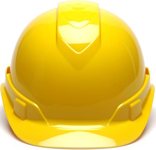 Pyramex Safety Pyramex Ridgeline Cap Style Hard Hat, 6-Point Ratchet Suspension, Yellow