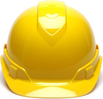 Pyramex Safety Pyramex Ridgeline Cap Style Hard Hat, 6-Point Ratchet Suspension, Yellow