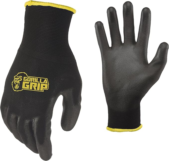 Gorilla Grip Gloves, Max Grip, All Purpose Work Gloves, Slip Resistant, Nylon Shell, Medium, 1 Pair