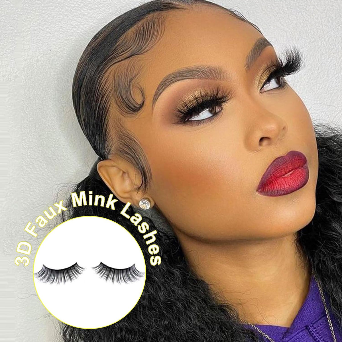 Fake Eyelashes Natural Look Faux Mink Lashes No Glue Thick 3D Eyelash Black Synthetic Fibers, Natural Look, Reusable Handmade Extensions for Makeup Application