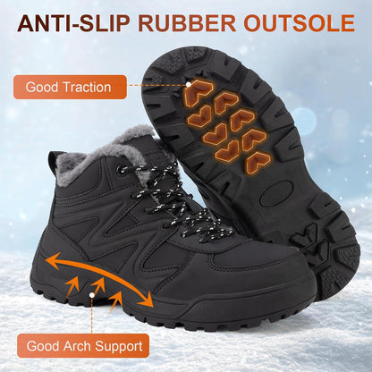 Qiucdzi Winter Boots for Women Snow Boot with Warm Fur Lined Anti-Slip Ankle Booties Walking Shoes Non-Slip Outdoor Trekking Shoes