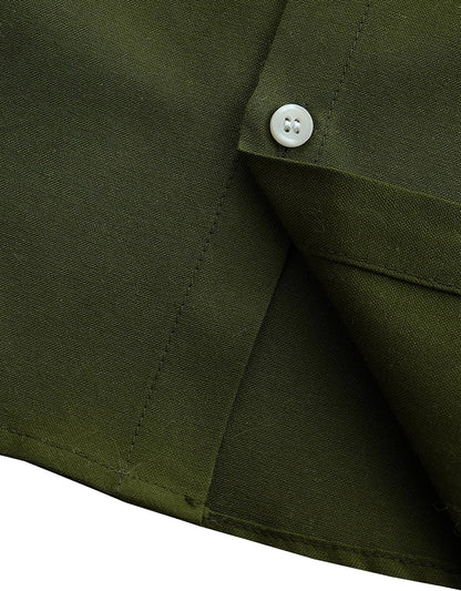 JOGAL Boys Long Sleeve Dress Shirts Oxford Solid Button Down Shirts for 6-14 Years