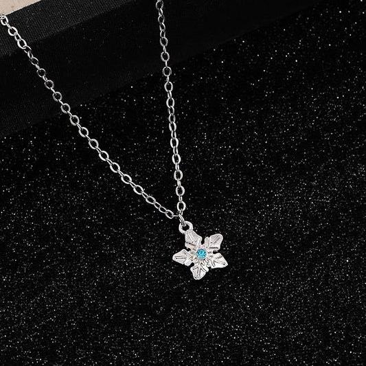 Tree Star Leaf Dinosaur Necklace with Blue Crystal Silver Chain Jewelry
