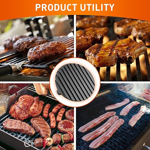 Burger Press 7.08" Roundï¼ŒHeavy-Duty Cast Iron Kit Smash Presses with Wooden Handle-Perfect for Griddle, Grill, and Sandwich Cooking