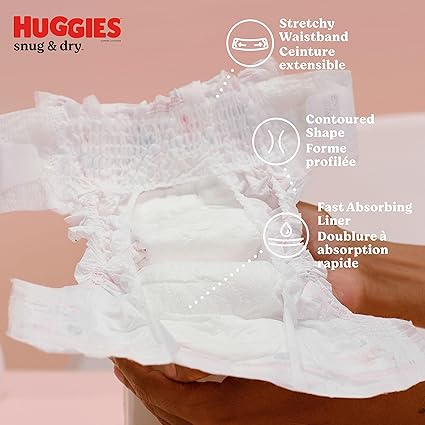 HUGGIES Snug  Dry Baby Diapers, Size 6, 104 ct, 10.300 Lb