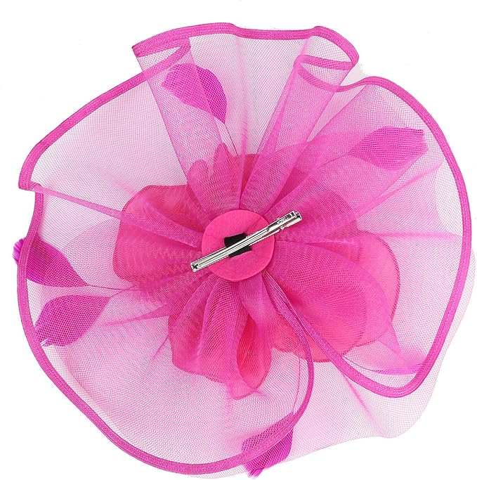 Bridal Fascinators Headband Tea Party Hat Fascinator Feather Mesh Net Veil Party Hats Flower with Clip and Hairband