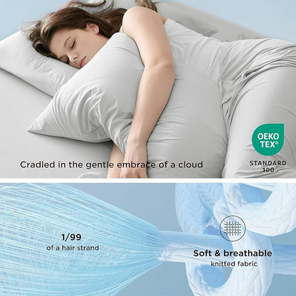 Bedsure Cooling Sheets Queen Size, Cooling Bed Sheets for Hot Sleepers, Chill Cool Sheet, Deep Pocket Up to 18 Inches, Soft  Breathable Queen Sheet Set, 4 Pieces, Grey
